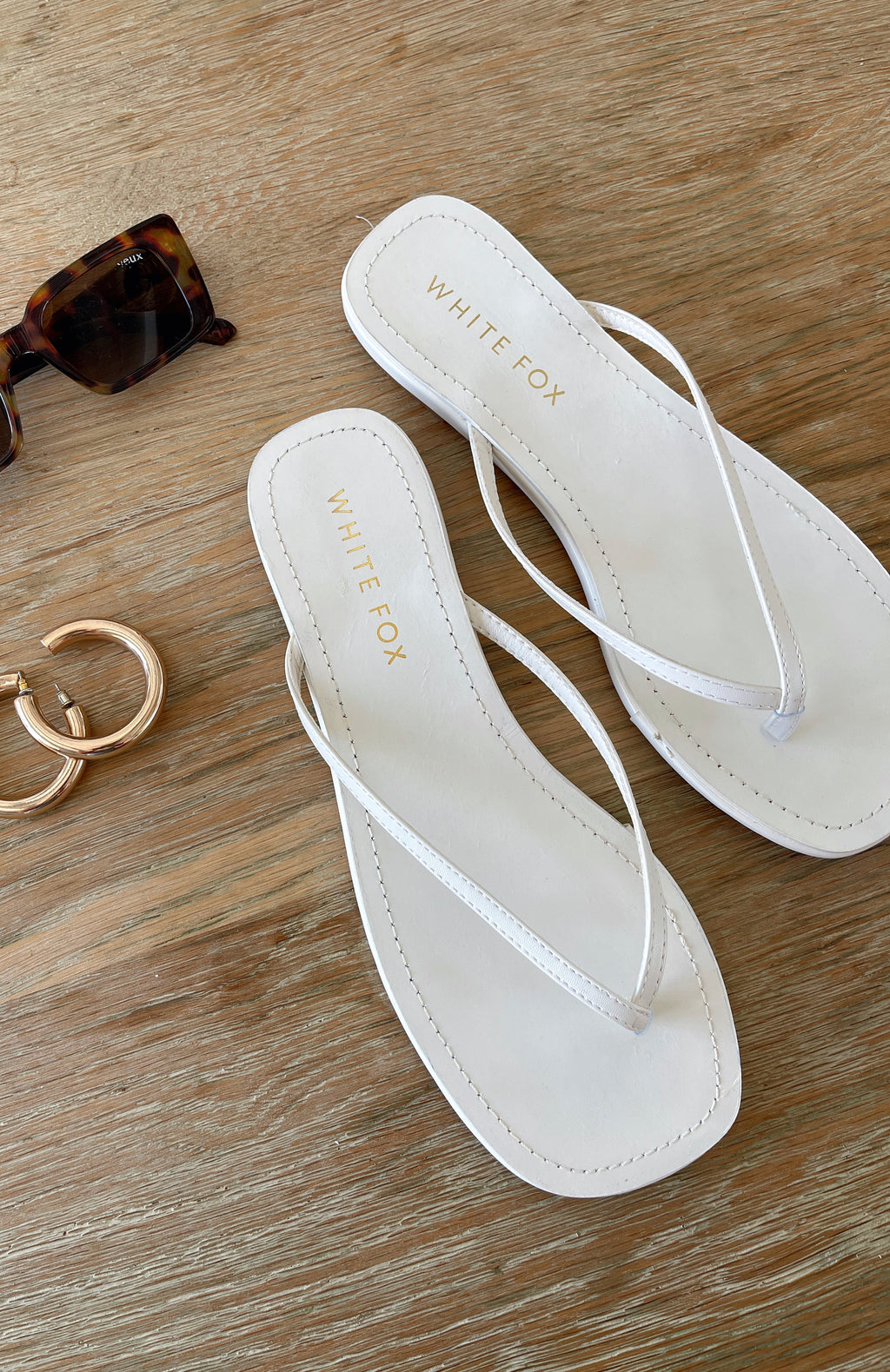White Fox Roma Thong Sandals Bone