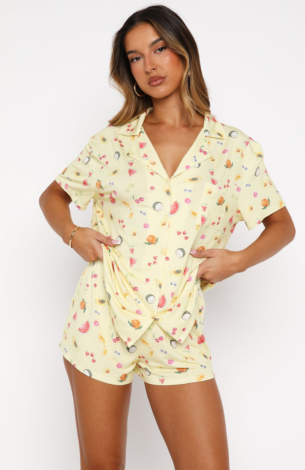 White Fox Dreamscape Printed Pyjama Set Fruit Salad