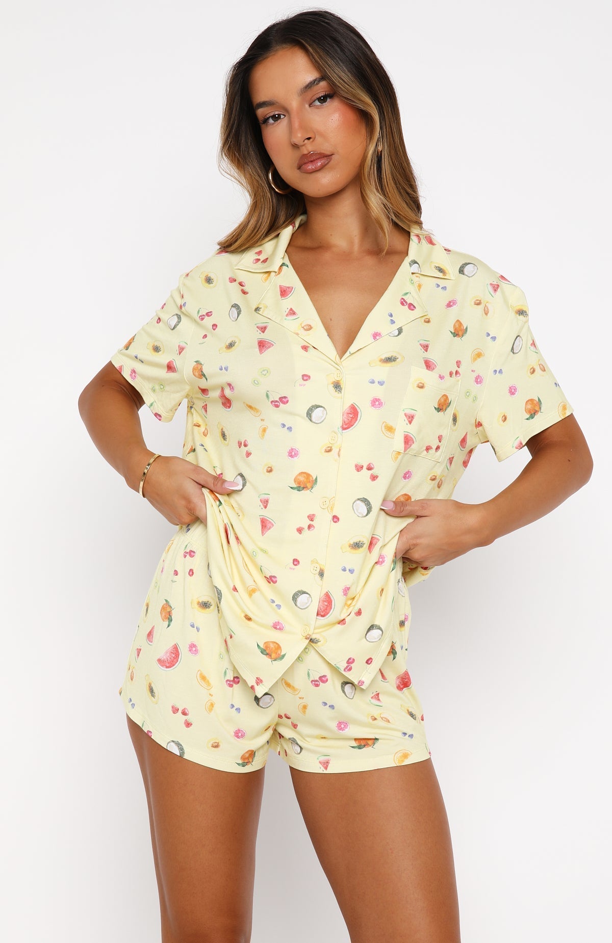 White Fox Dreamscape Printed Pyjama Set Fruit Salad