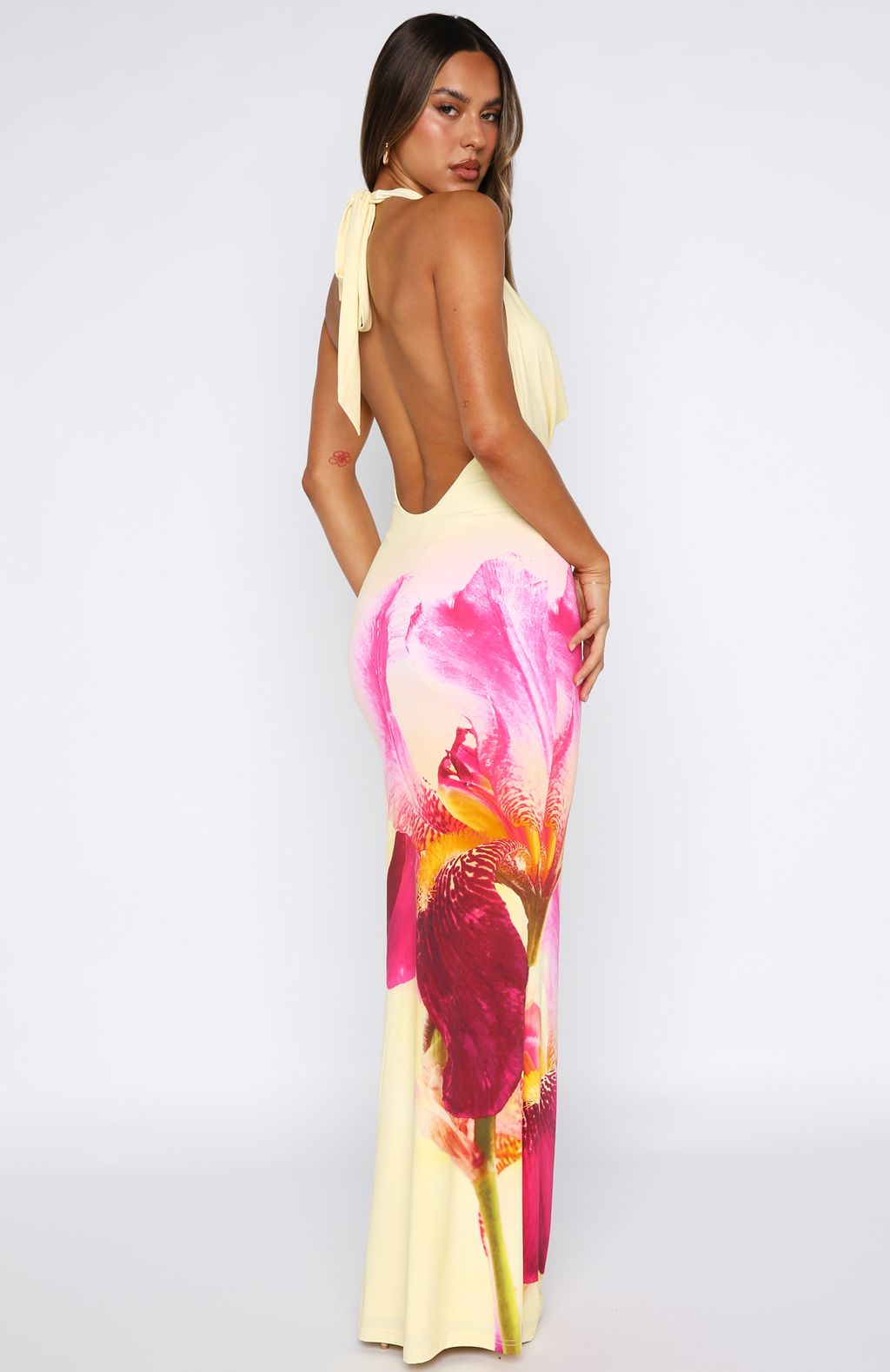 White Fox Vacation Time Maxi Dress Lemon Spritz