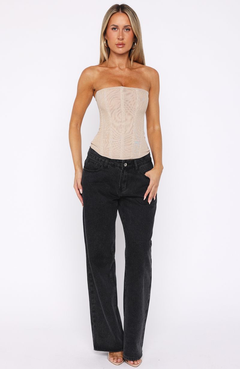White Fox Spotlight On Me Strapless Bustier Champagne Glitter