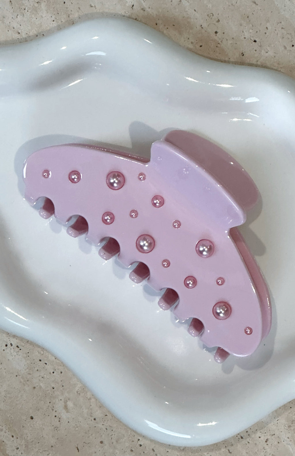 White Fox Fiona Hair Clip Baby Pink