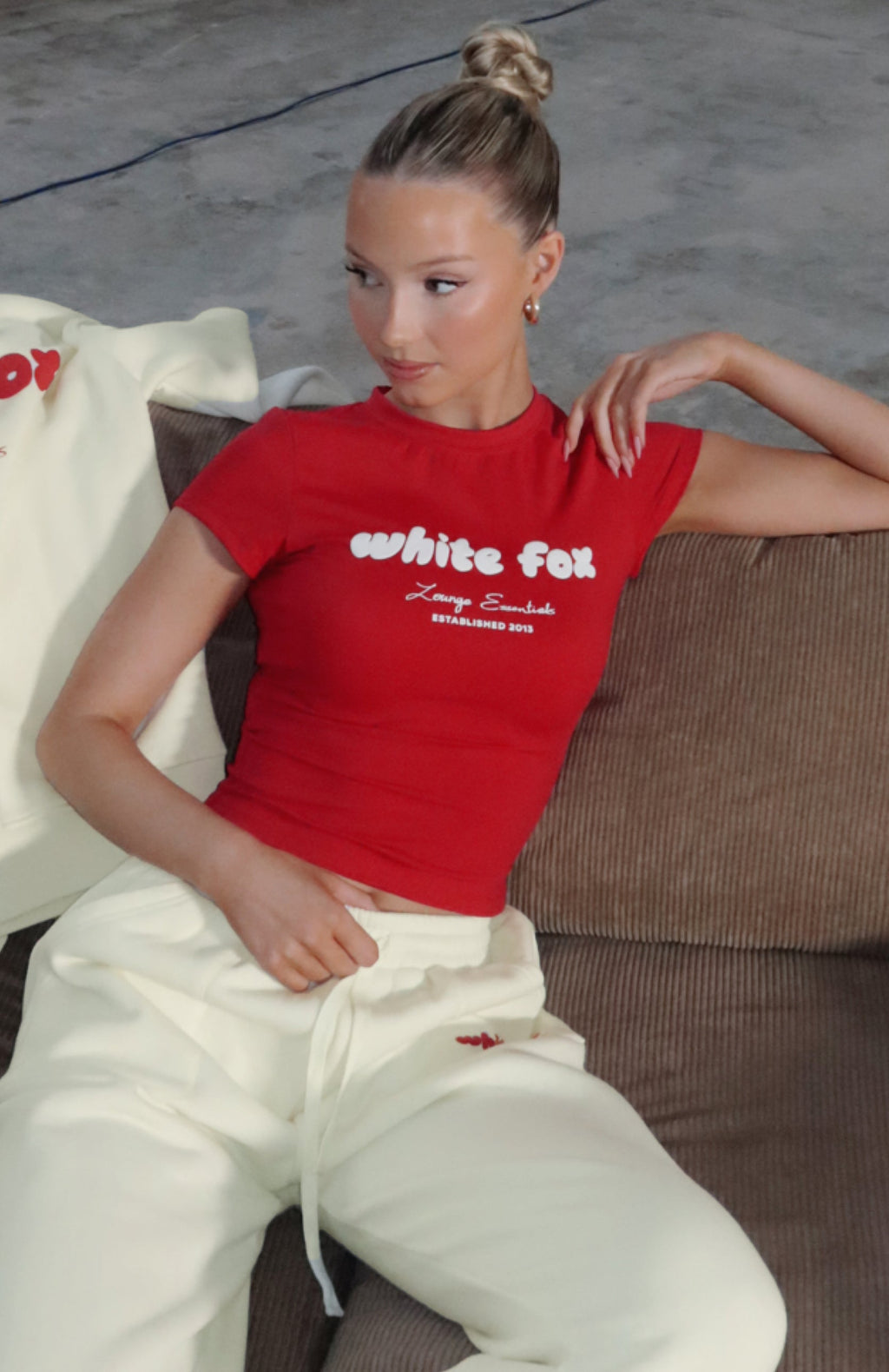 White Fox Era 8 Baby Tee Salsa