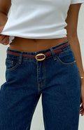 White Fox Ron Belt Burgundy/Vintage Gold