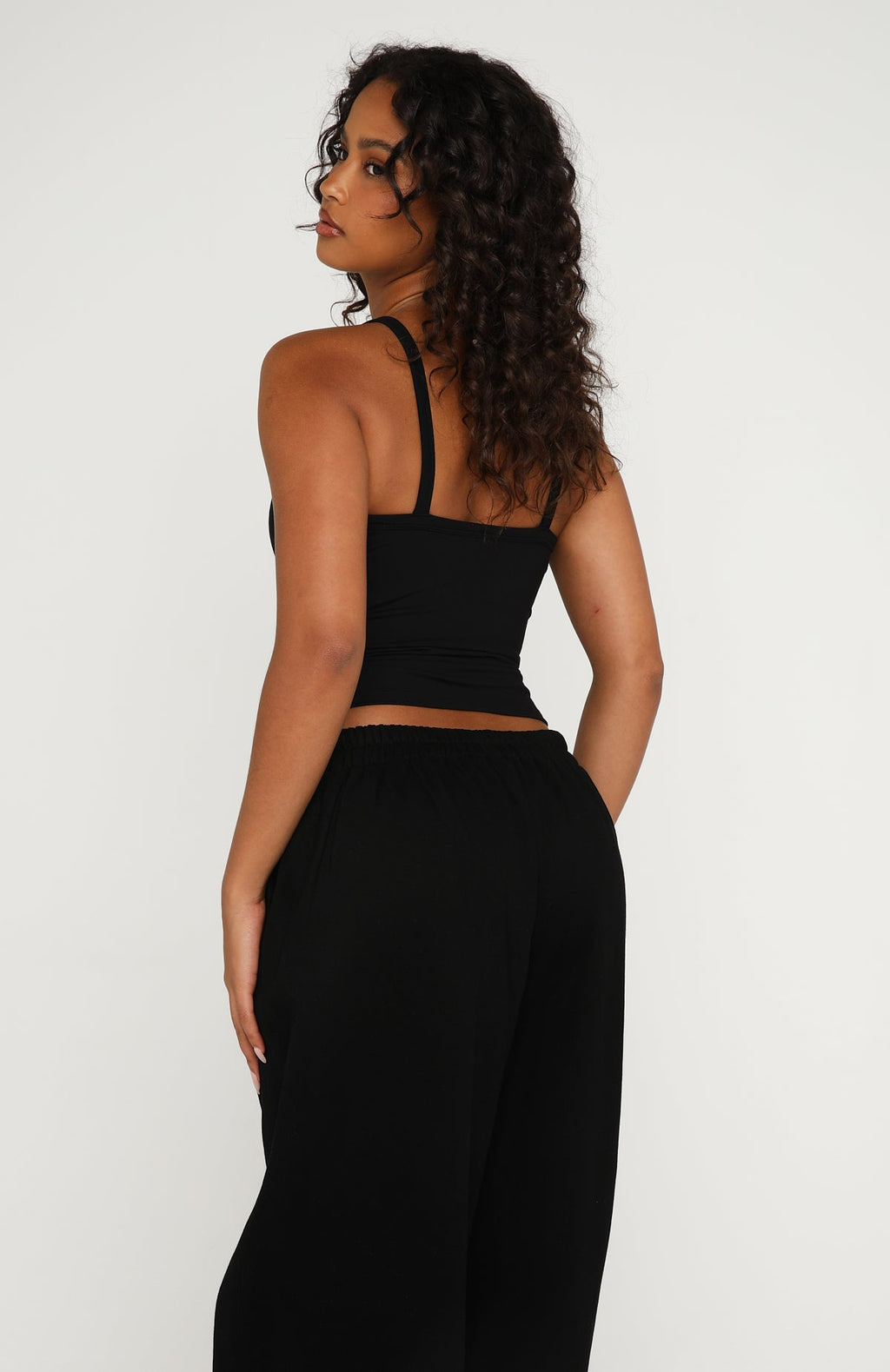 White Fox Know What You Want Singlet Top Black