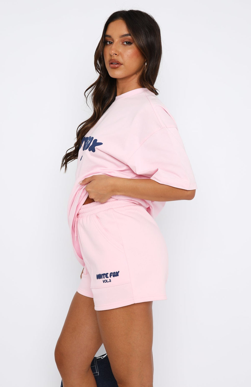 White Fox Offstage Oversized Tee Posy Pink