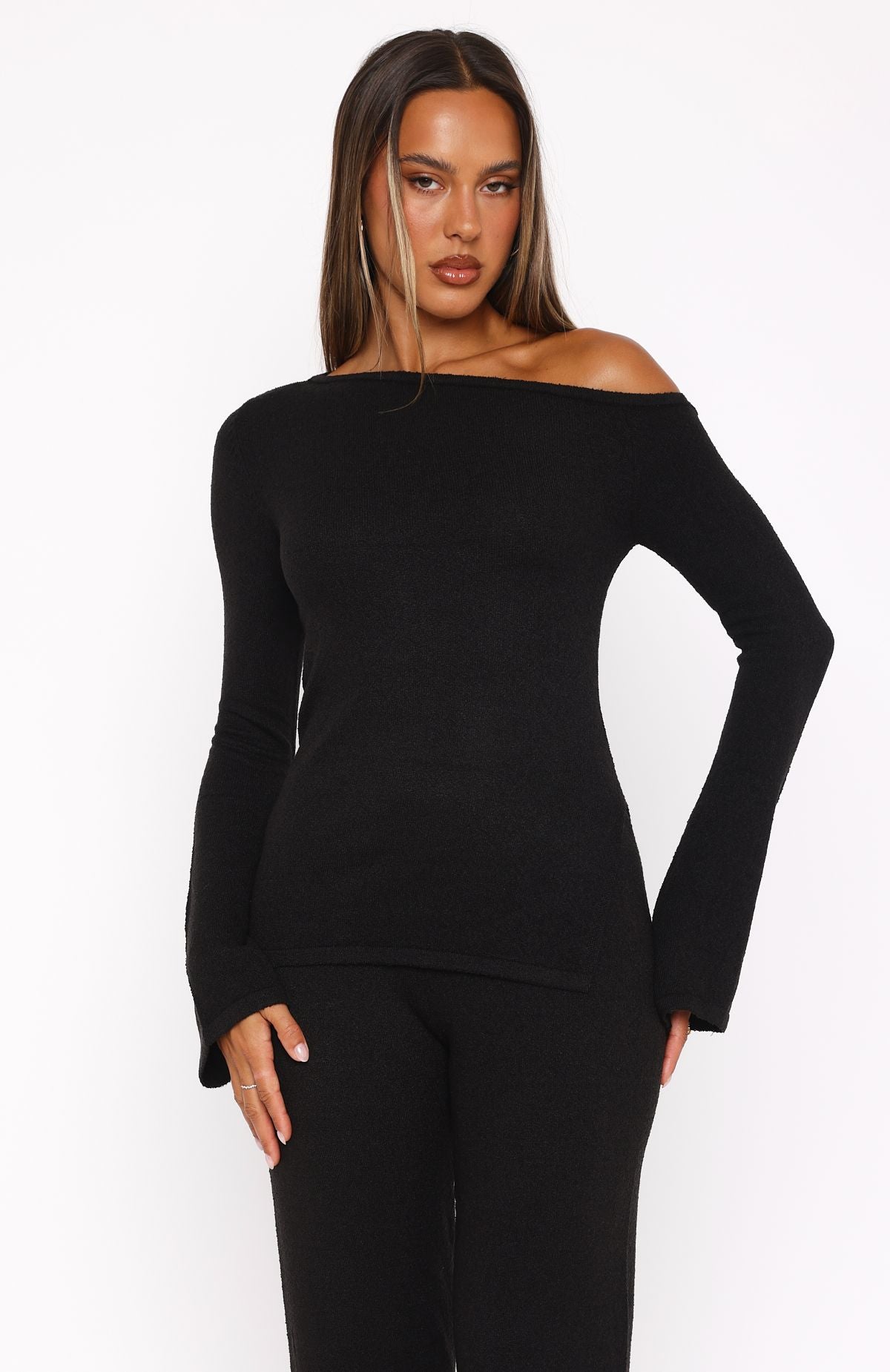 White Fox We'll Be Fine Long Sleeve Top Black