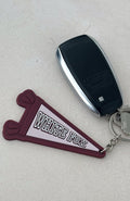 White Fox To The Beat Keychain Burgundy/Pink