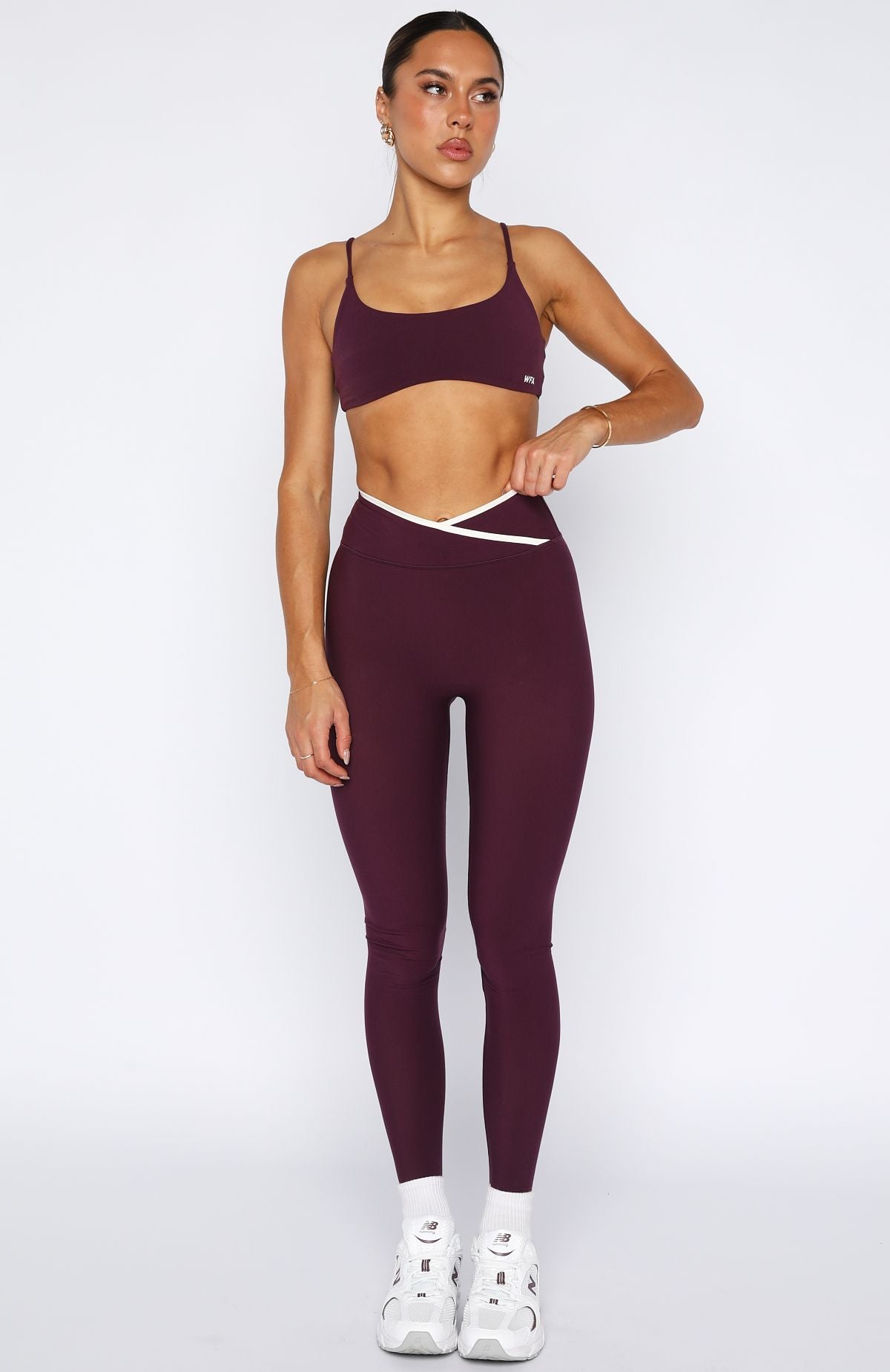 White Fox Form Leggings Plum/Cream