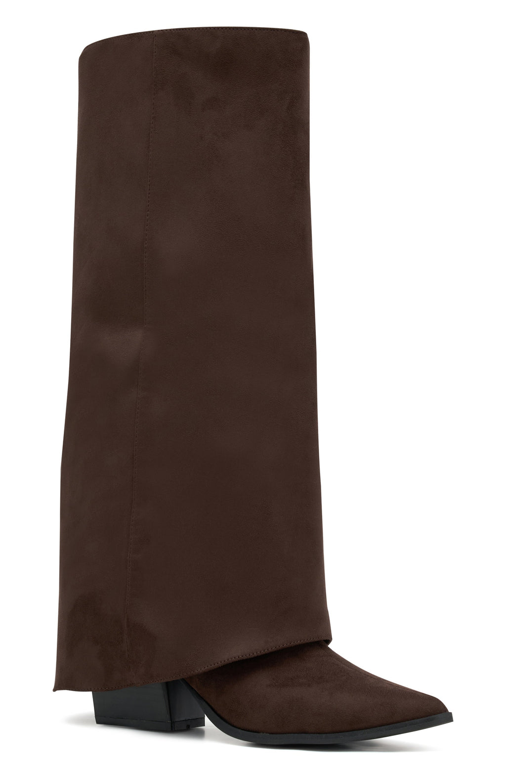 White Fox I'm That Girl Knee High Boots Chocolate Faux Suede