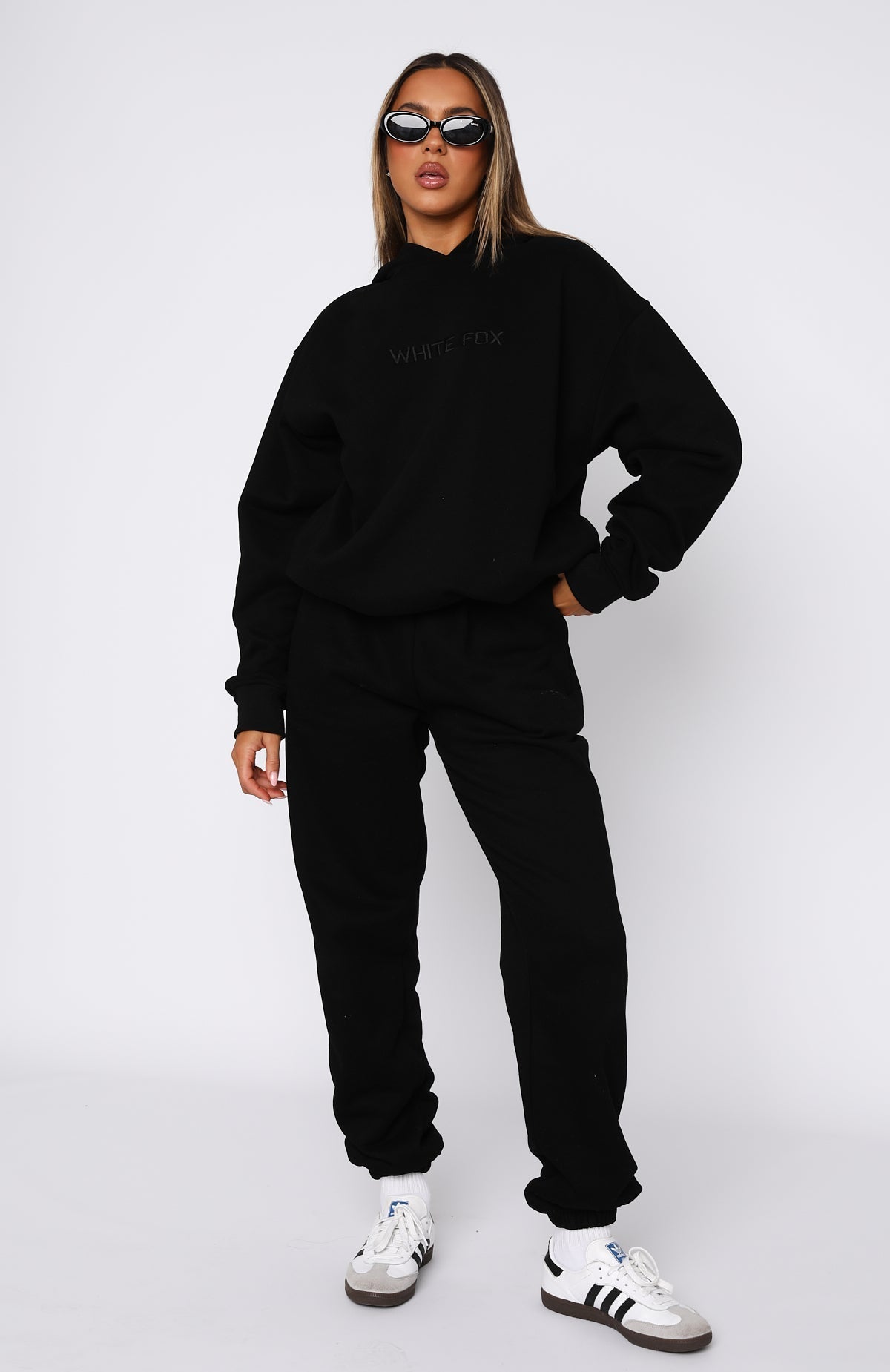 White Fox Stay Lifted Sweatpants Black