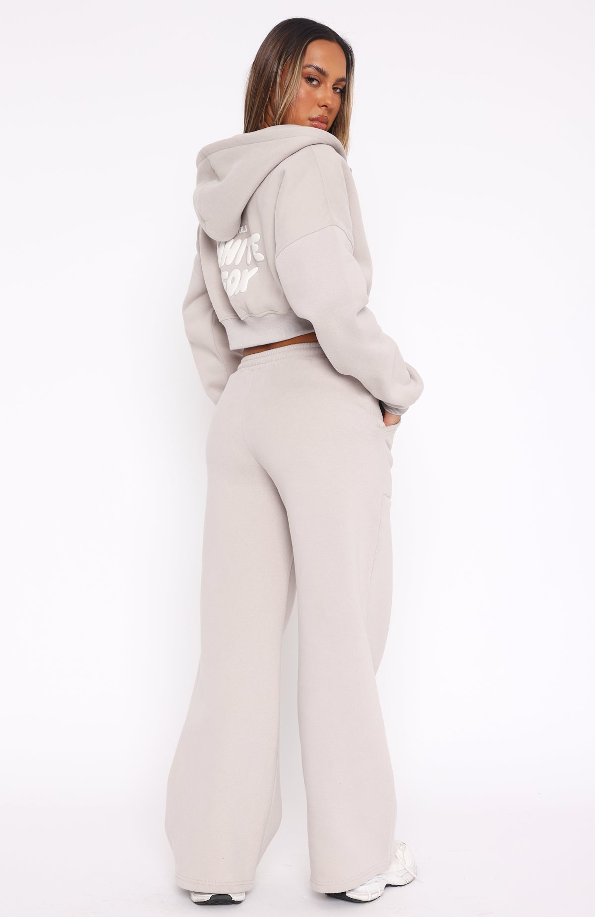 White Fox Offstage Wide Leg Sweatpants Moon