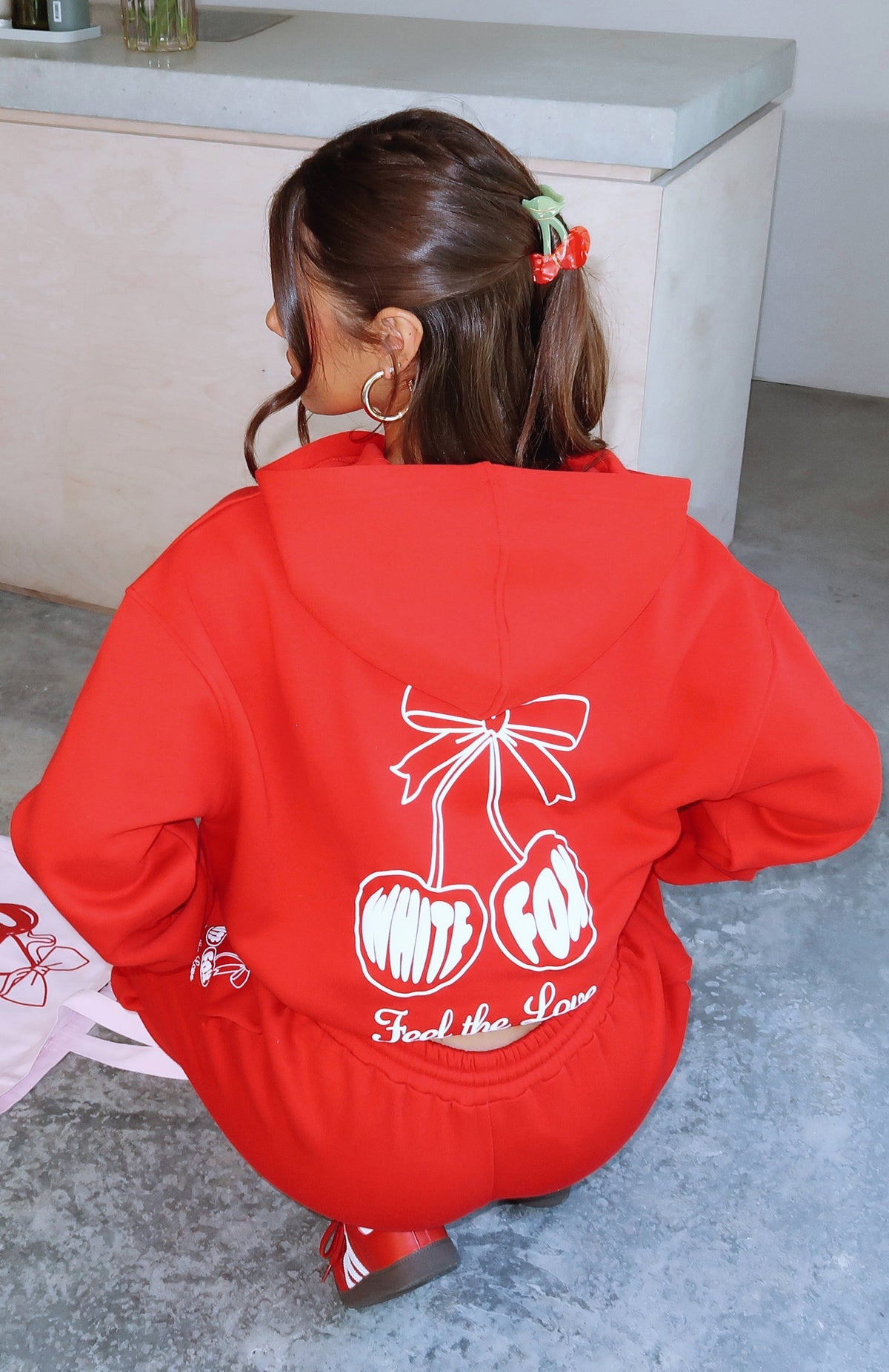 White Fox Love Of My Life Oversized Hoodie Red