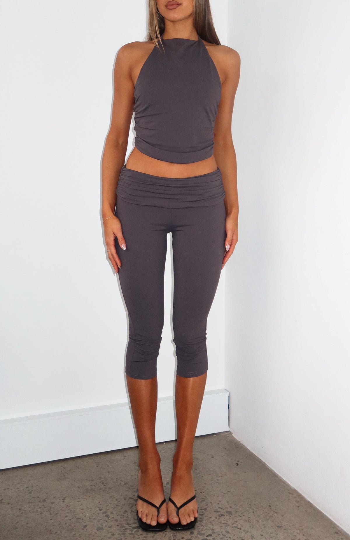 White Fox Dress For Success Capri Pants Grey