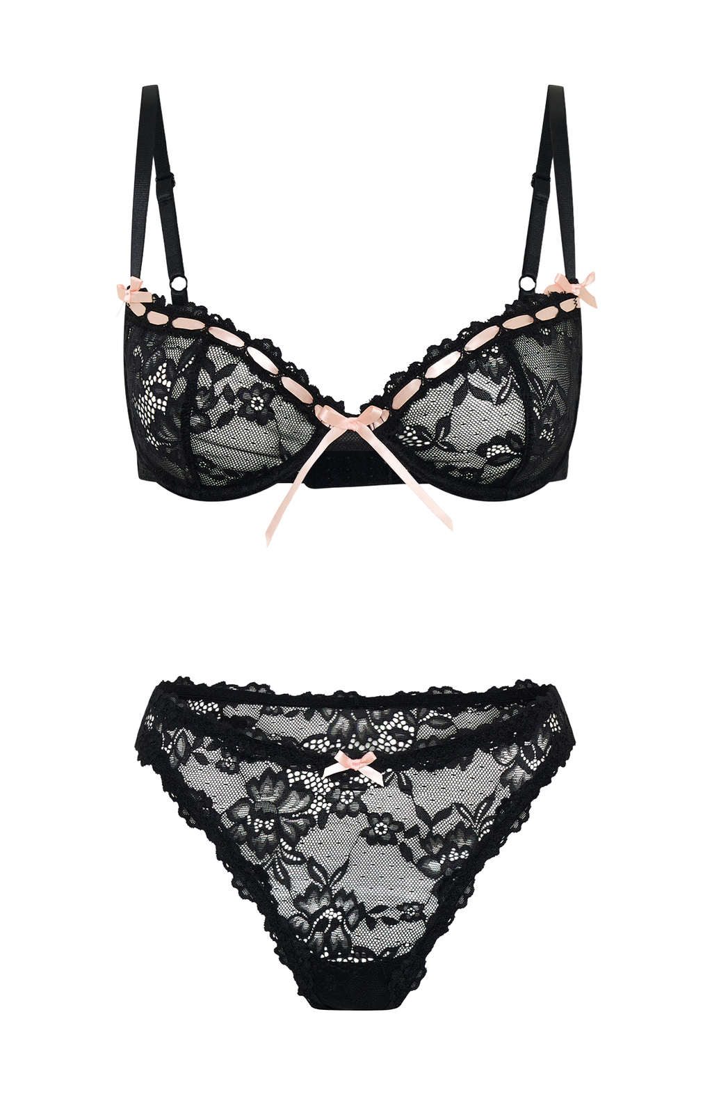White Fox Darling Desire Lingerie Set Black
