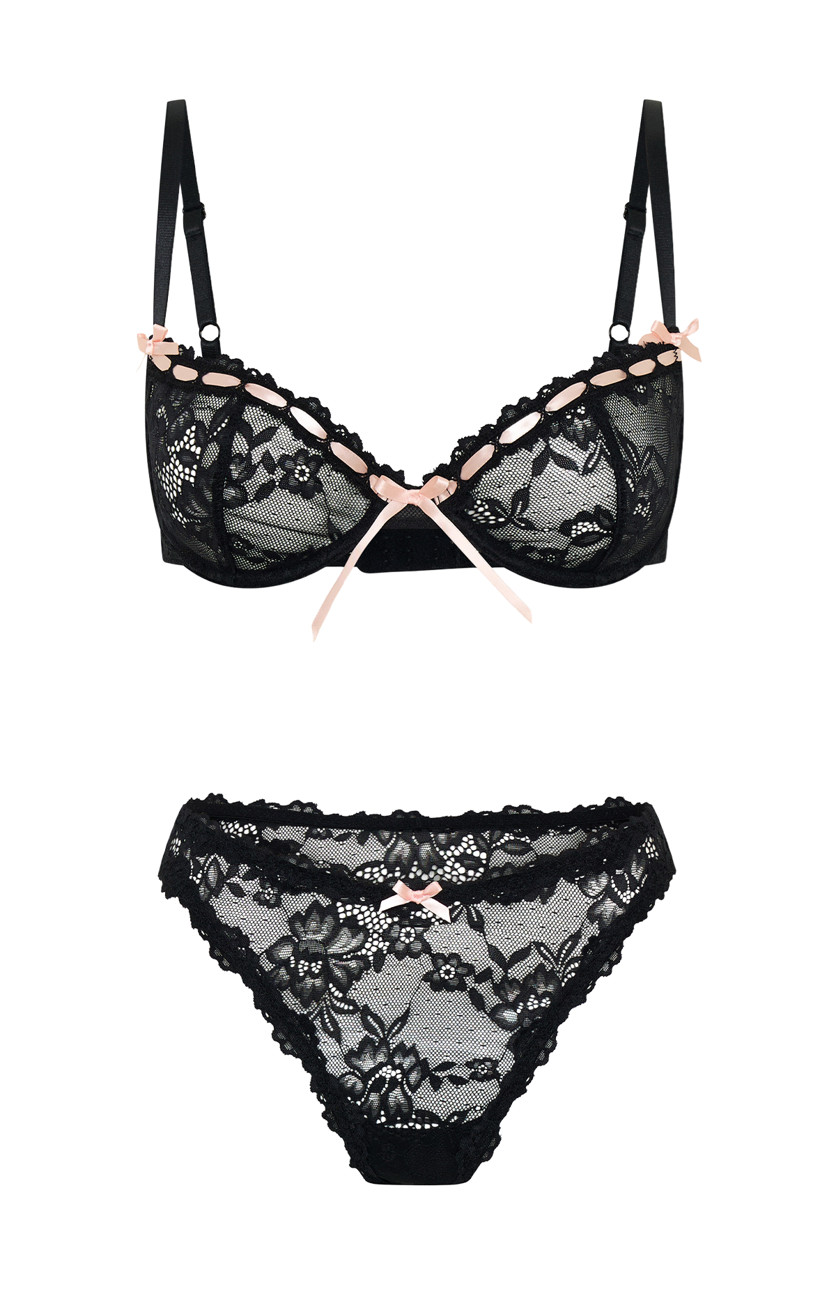 White Fox Darling Desire Lingerie Set Black