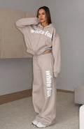 White Fox From The Archives Kenzie Wide Leg Sweatpants Moon