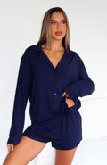 White Fox Dreamscape Long Sleeve Pyjama Set Navy