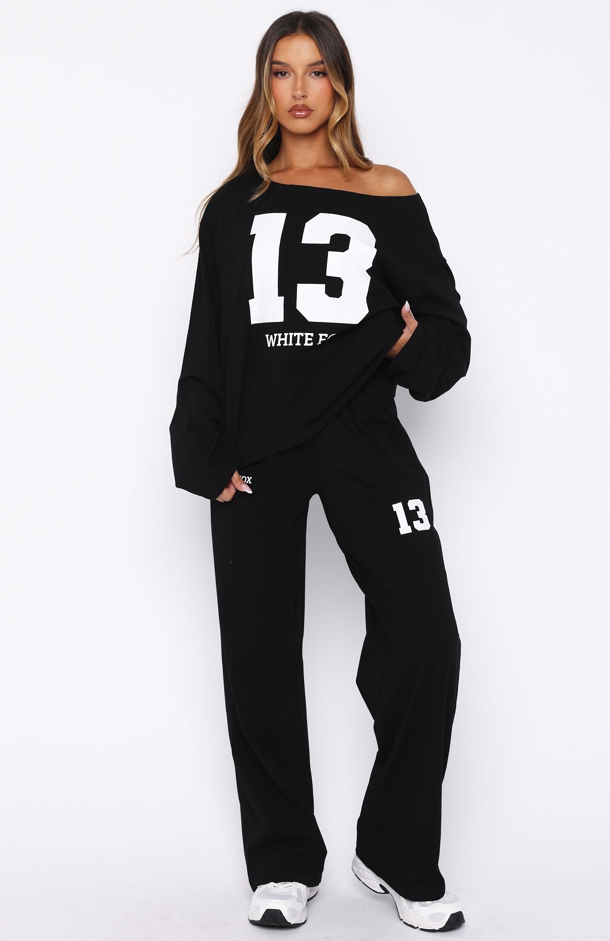 White Fox Only One Left Track Pants Black