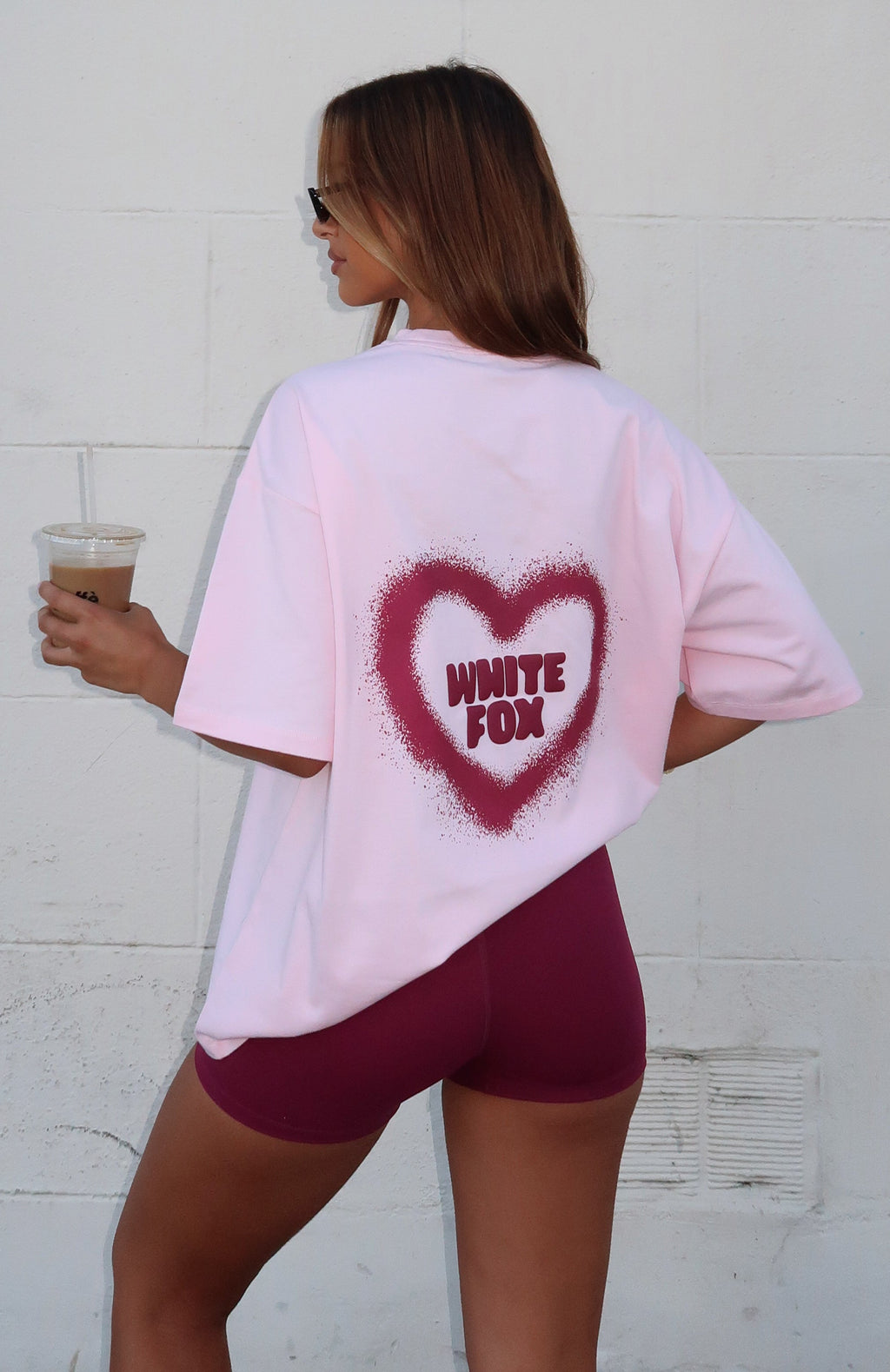 White Fox 11th Street City Girl At Heart Oversized Tee Strawberry Whip