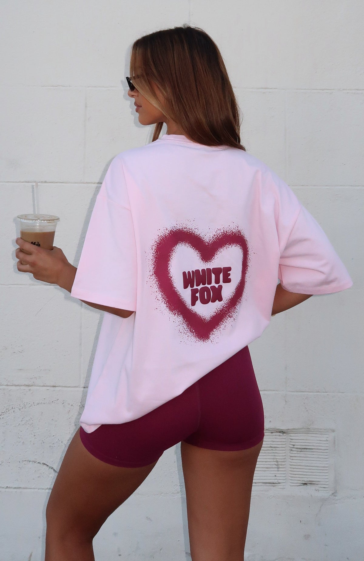 White Fox 11th Street City Girl At Heart Oversized Tee Strawberry Whip