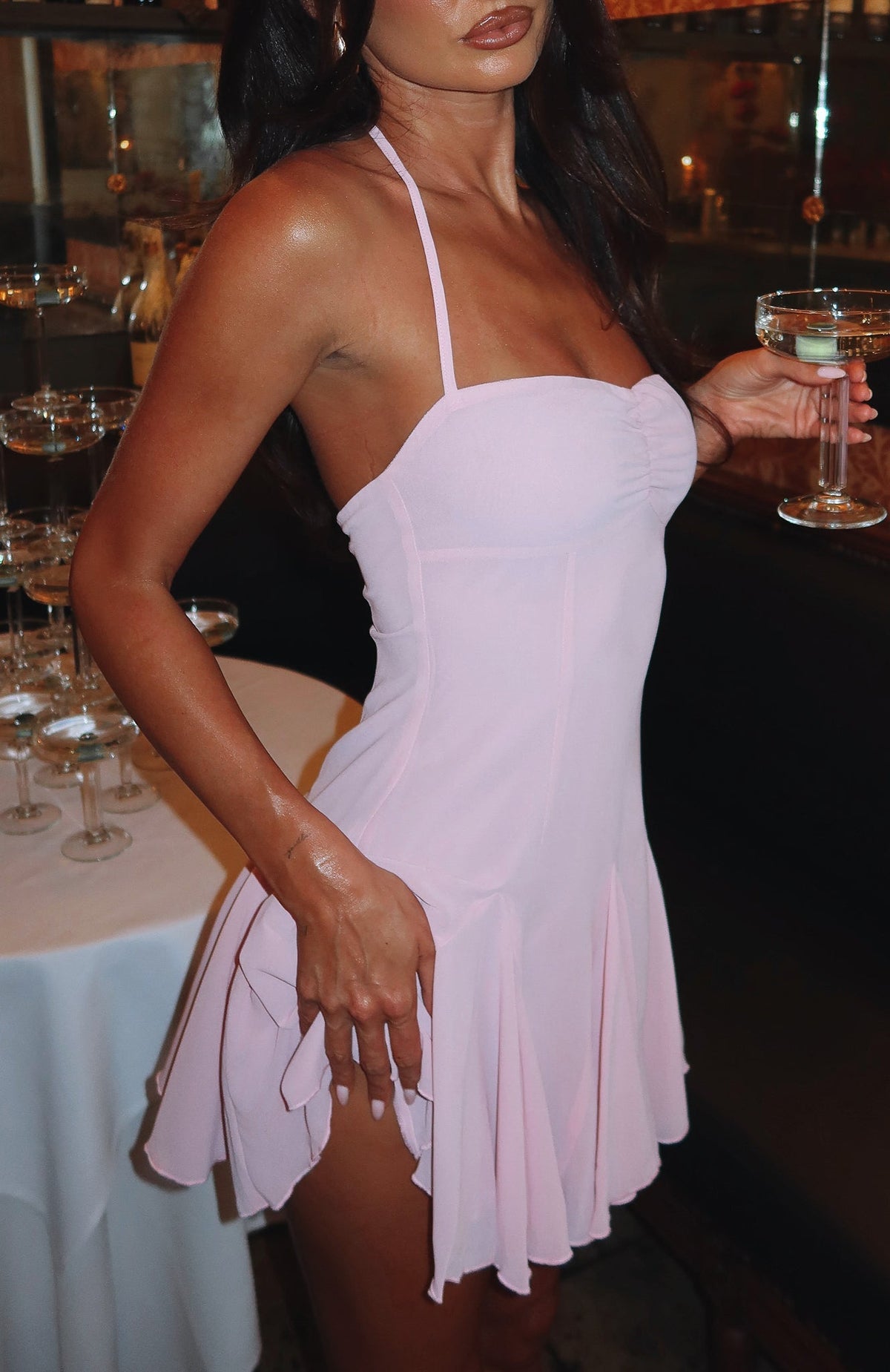 White Fox Think I'm In Love Mini Dress Pink