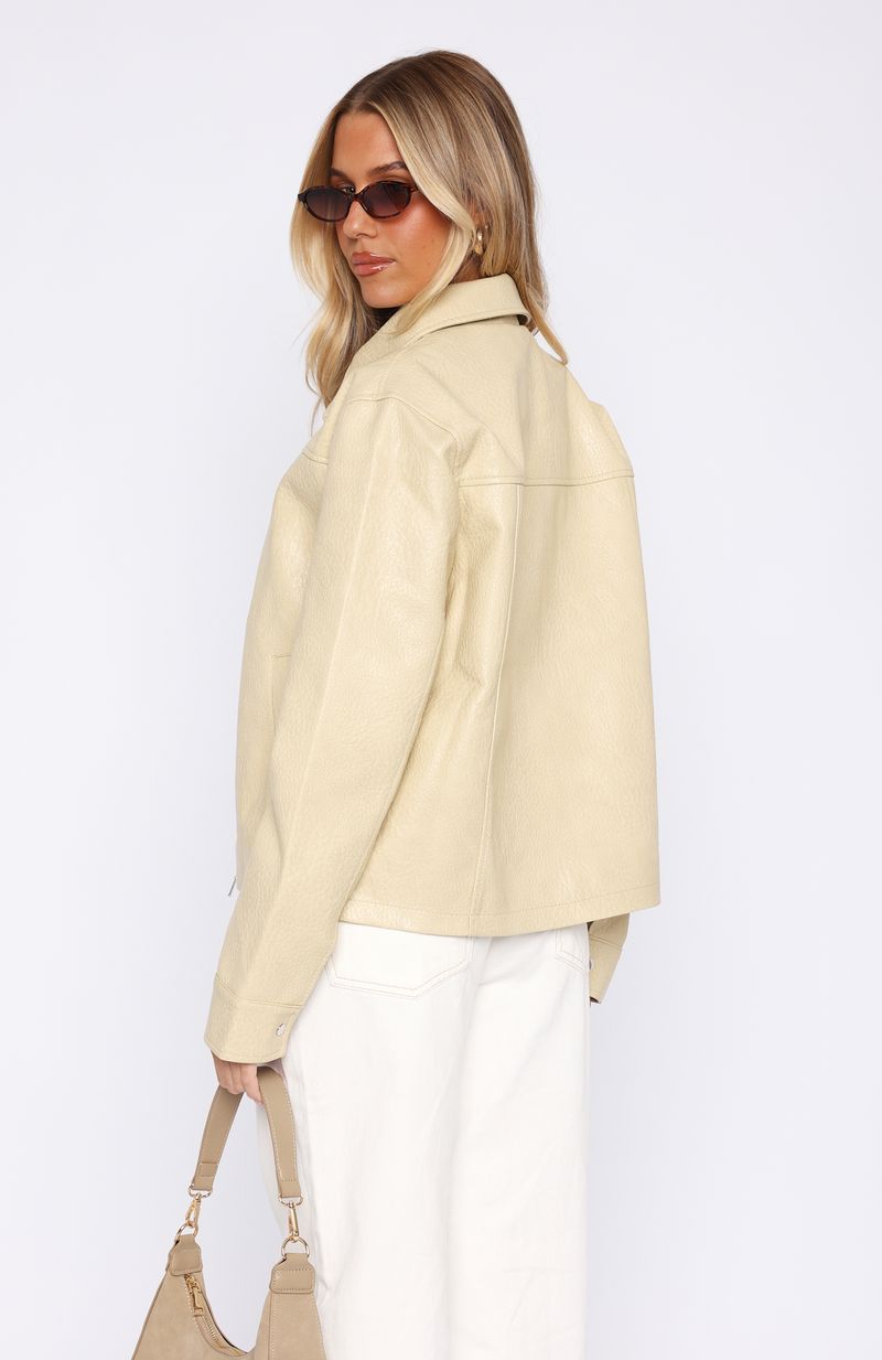 White Fox Cool City Life PU Jacket Blonde