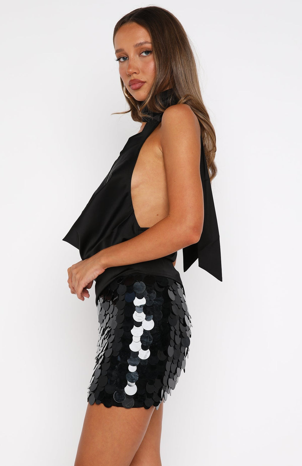 White Fox At A Glance Halter Top Black