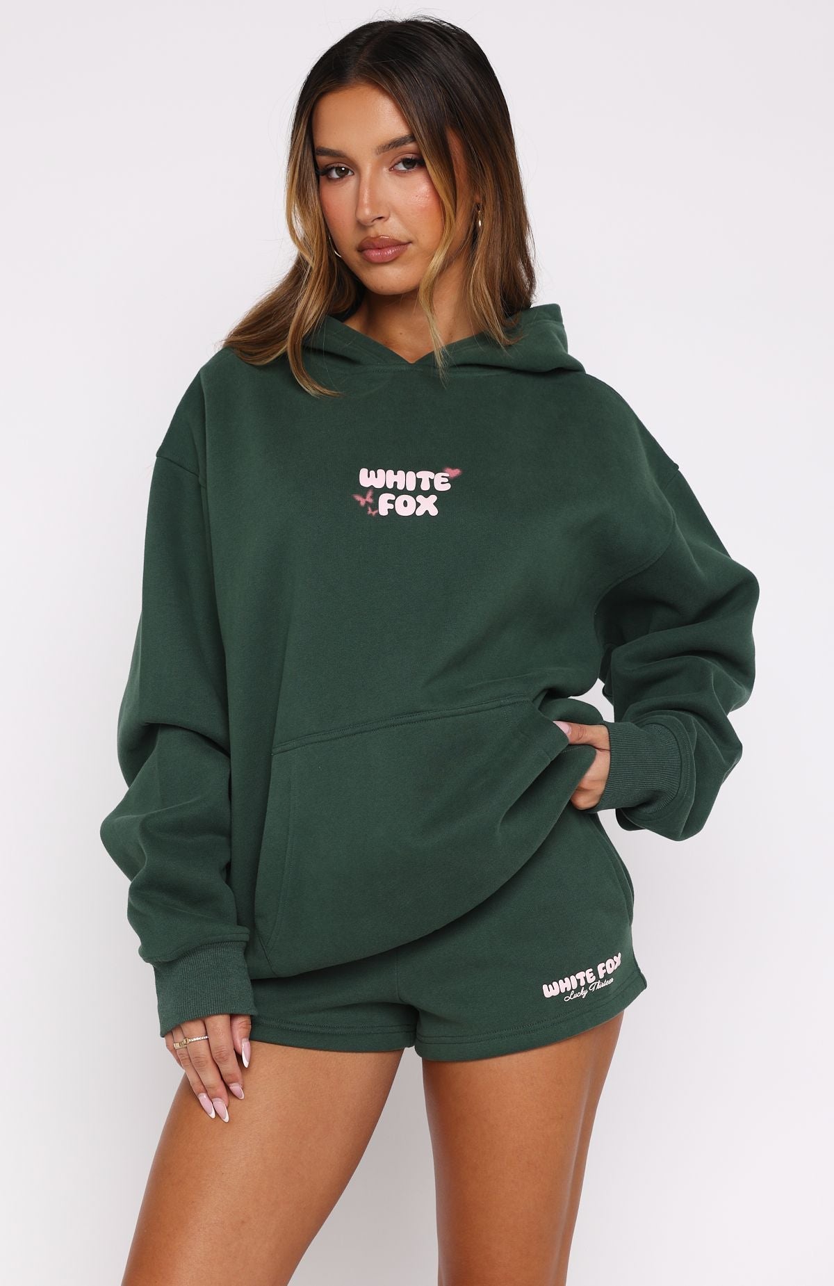 White Fox Lucky Thirteen Stephanie Lounge Shorts Green