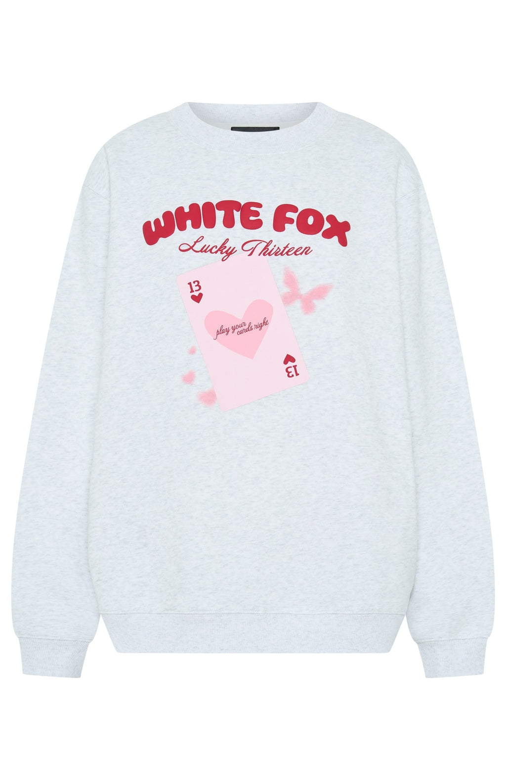 White Fox Lucky Thirteen Kalena Oversized Sweater Grey Marle