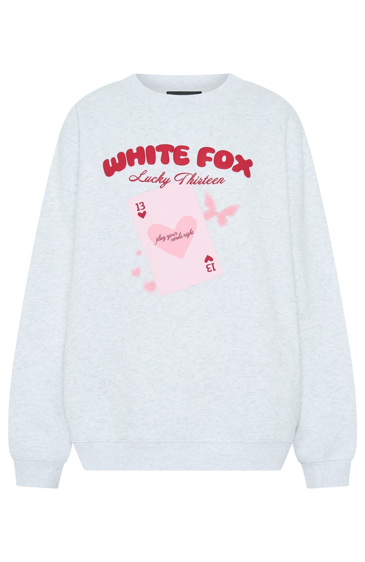 White Fox Lucky Thirteen Kalena Oversized Sweater Grey Marle
