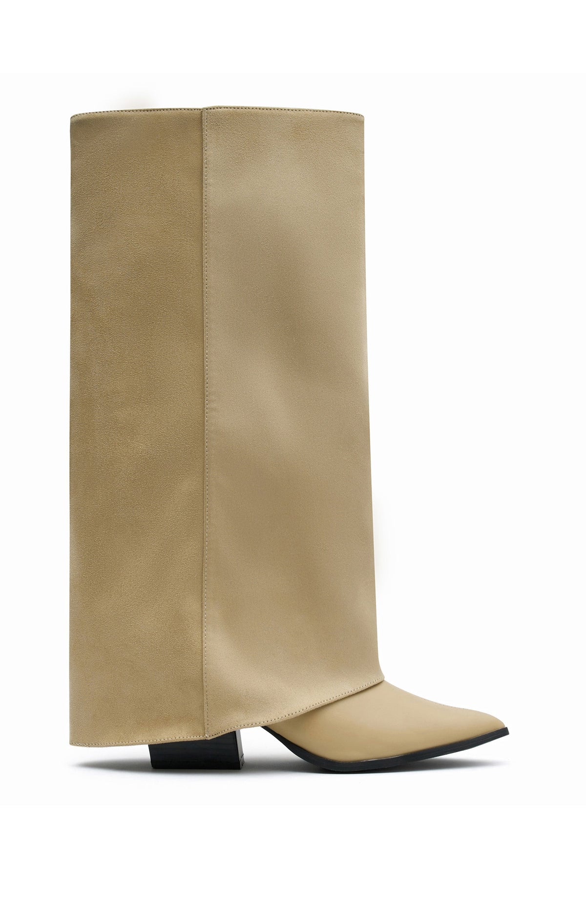 White Fox I'm That Girl Knee High Boots Neutral Faux Suede