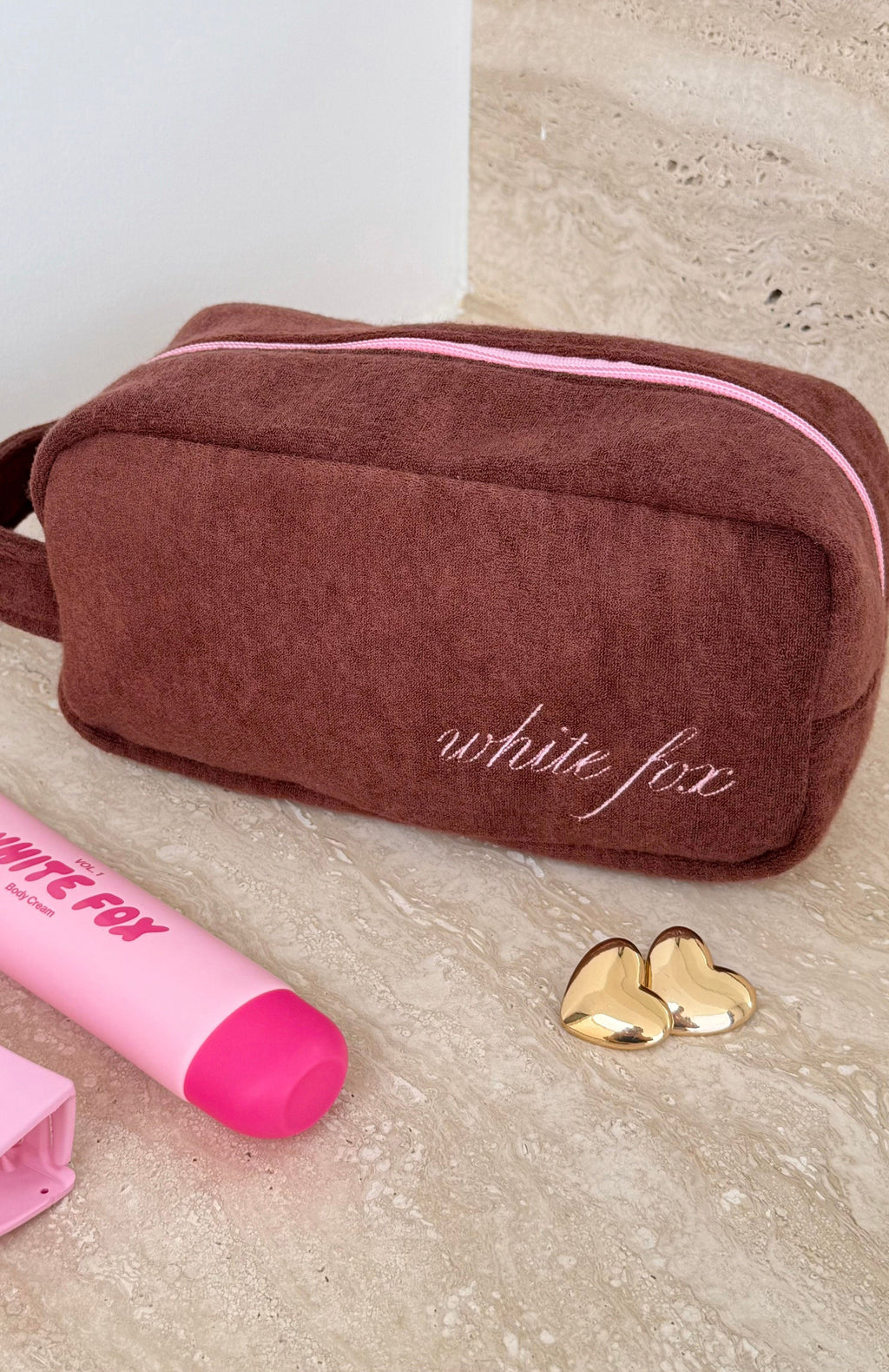 White Fox Lillian Cosmetic Bag Chocolate