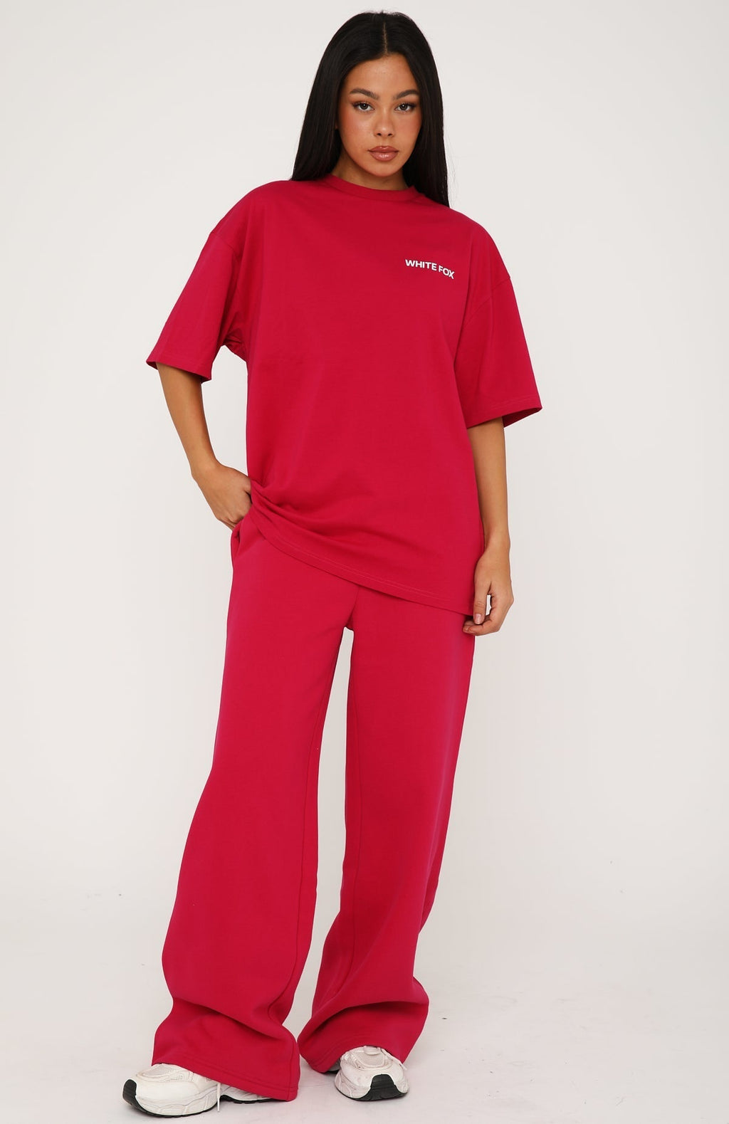 White Fox Core Classic Oversized Tee Berry