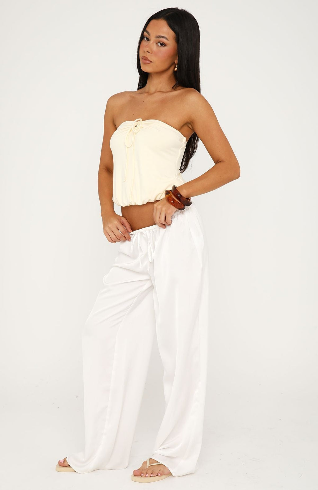 White Fox Call Me Maybe Strapless Top Butter