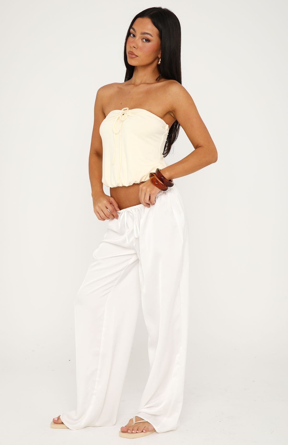 White Fox Call Me Maybe Strapless Top Butter