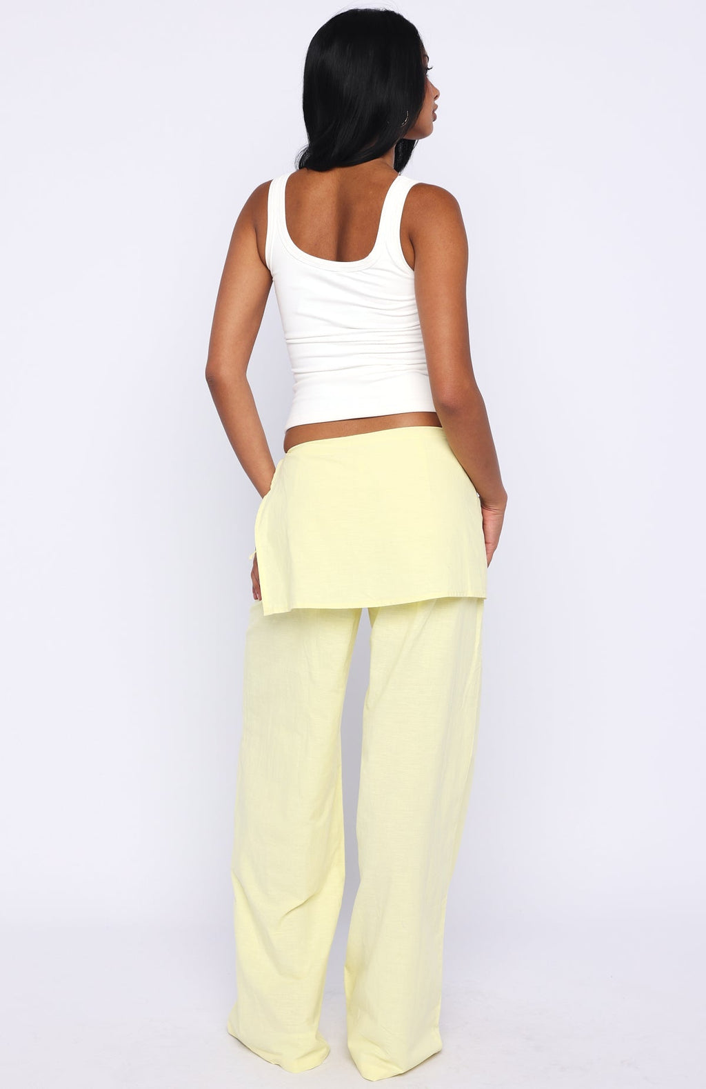 White Fox Off Beat Pants Lemon