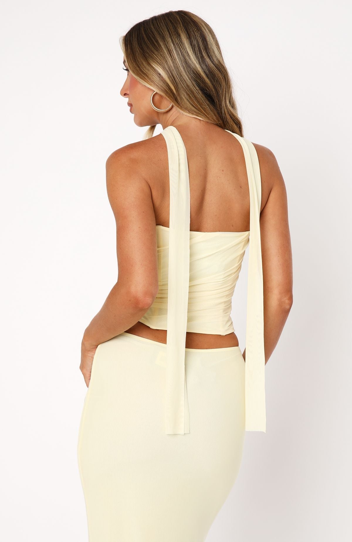 White Fox Lovers Lane Strapless Bustier Lemon
