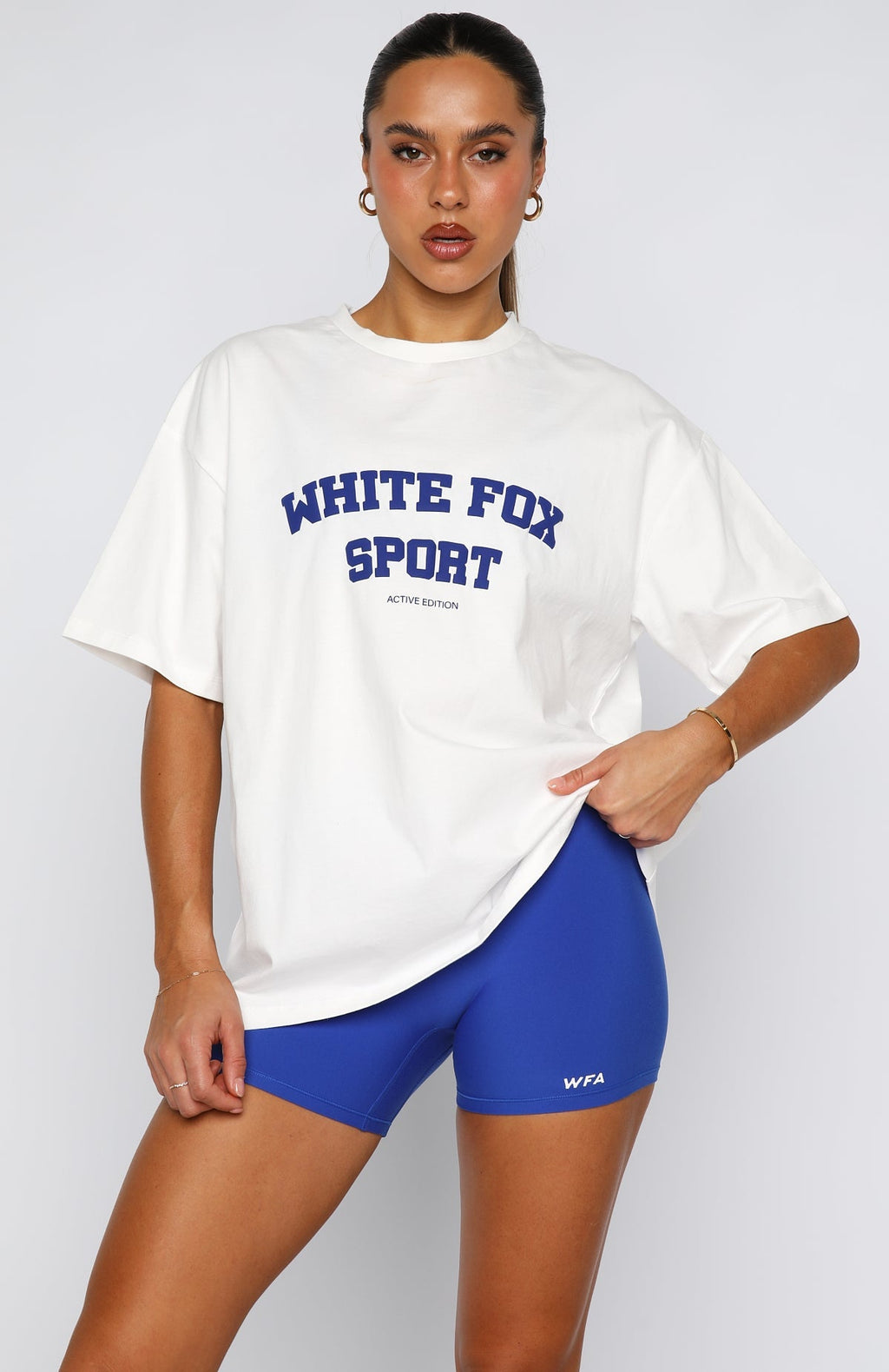 White Fox Winning Team Oversized Tee White/Electric Blue