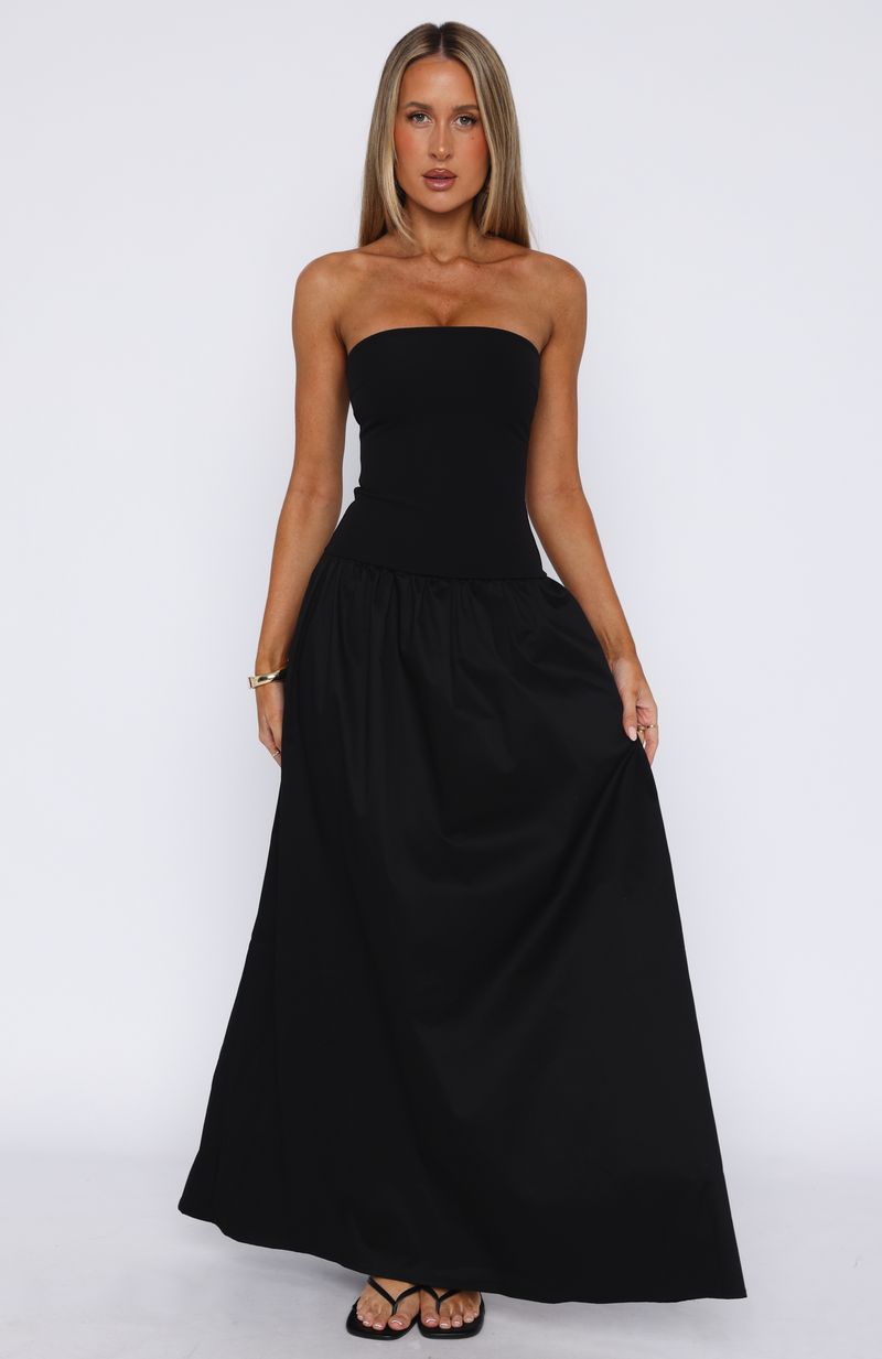 White Fox Take Back Maxi Dress Black