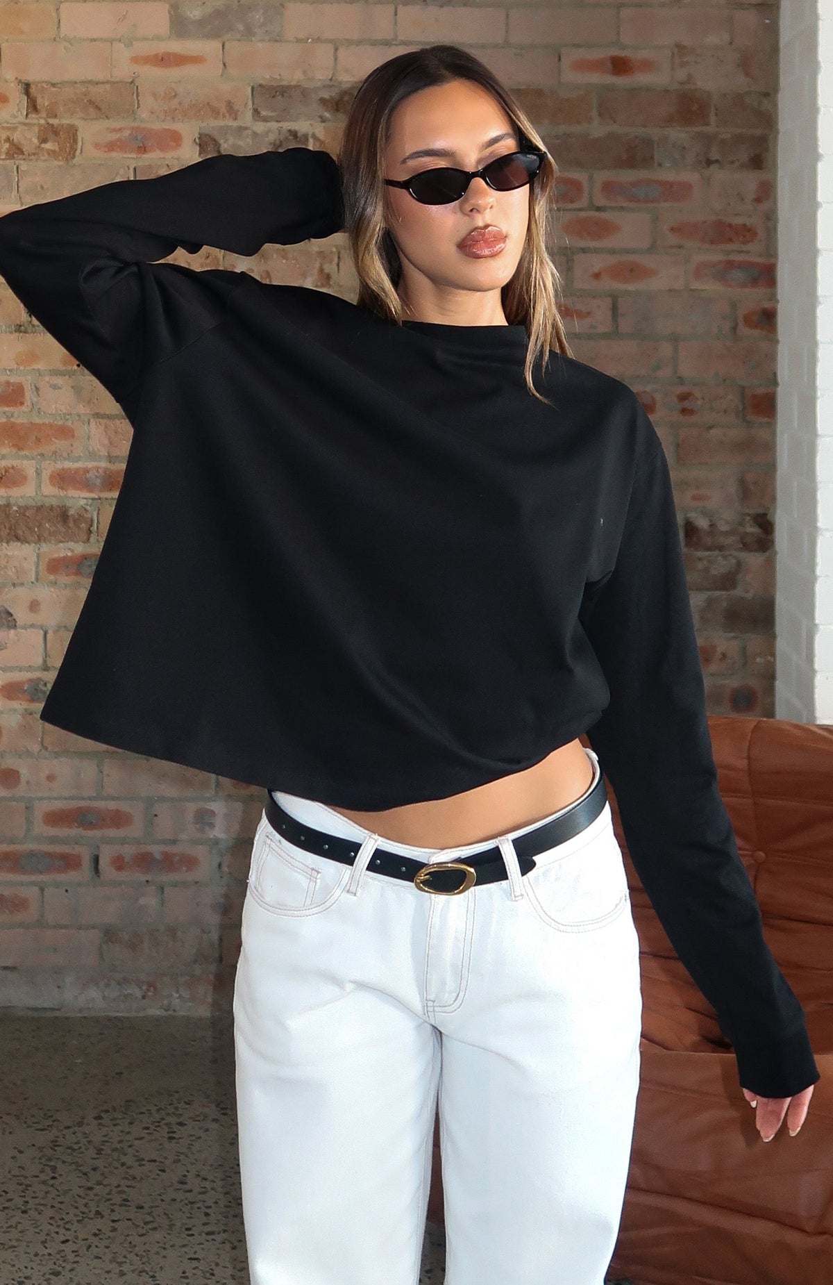 White Fox Staying Ahead Long Sleeve Tee Black