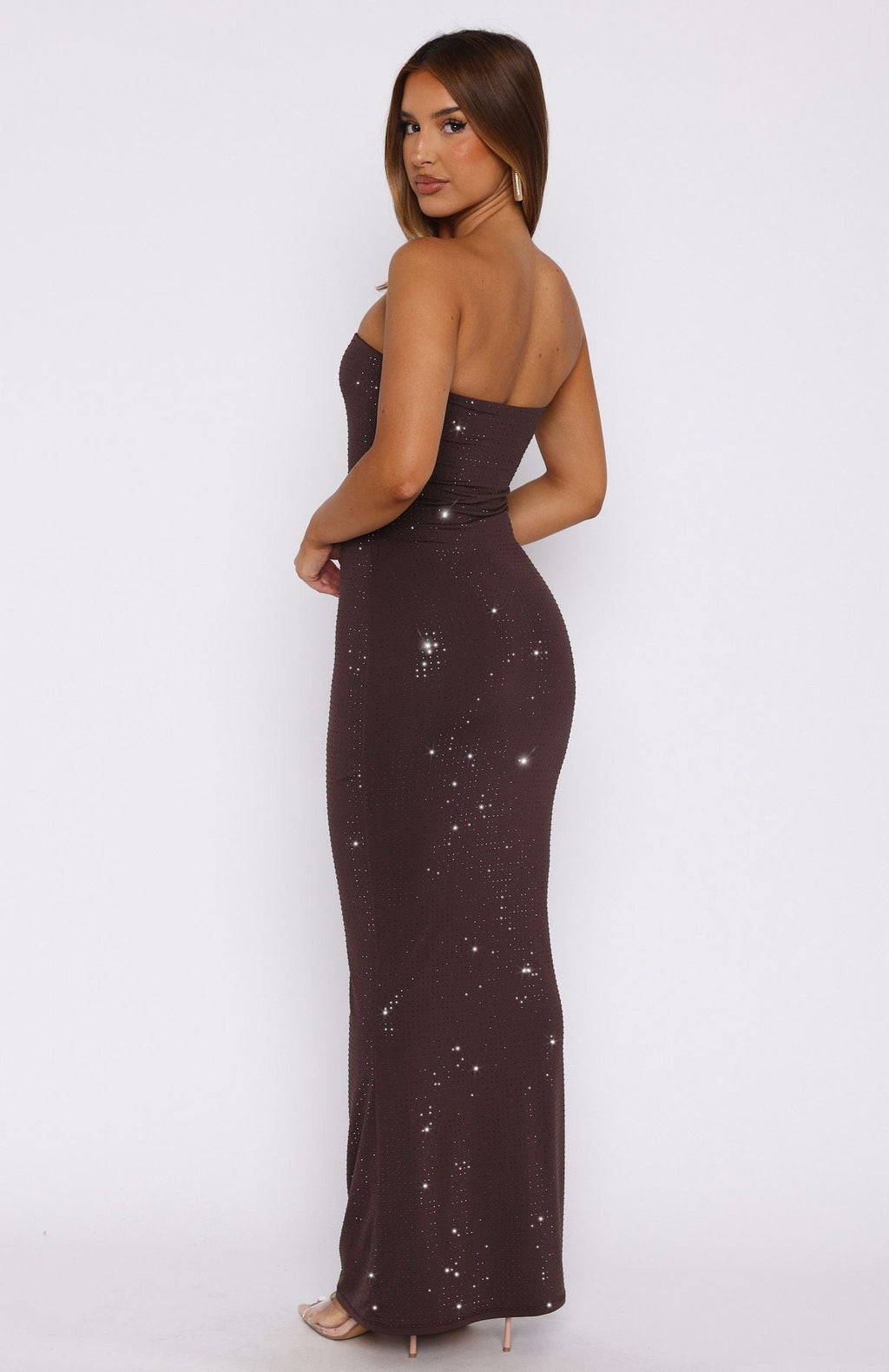 White Fox Platinum Maxi Dress Chocolate