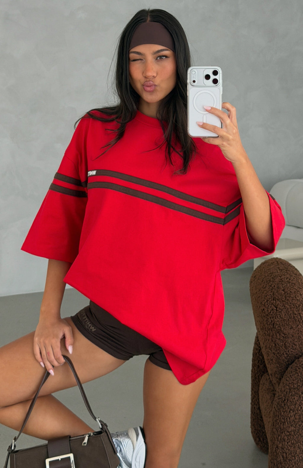 White Fox Studio 17 Emmie Oversized Tee Red