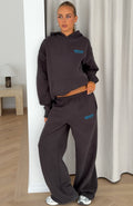 White Fox Studio 17 Tallulah Wide Leg Sweatpants Charcoal