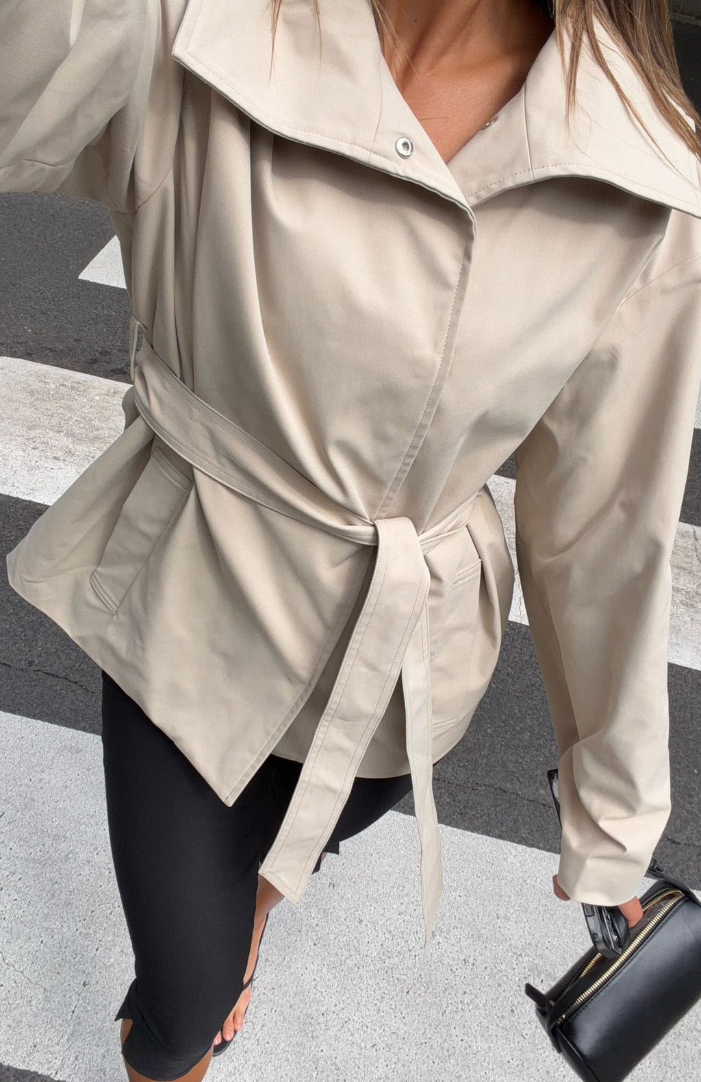 White Fox Could Touch Cropped Trench Jacket Sand