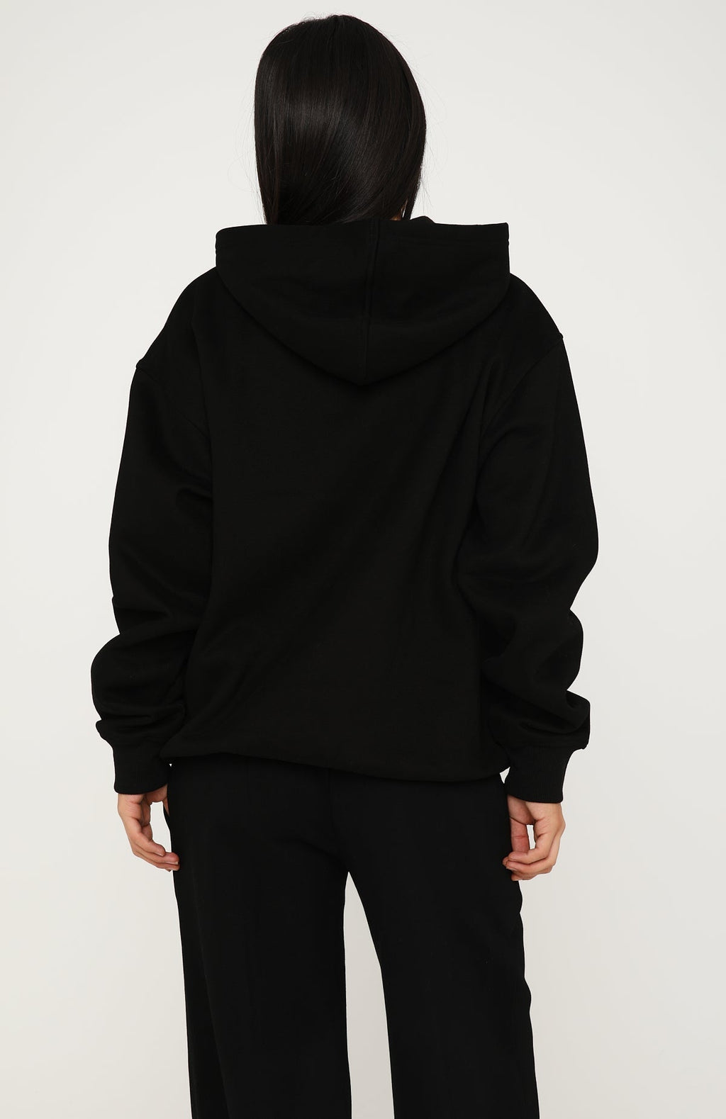 White Fox Core Classic Oversized Hoodie Black
