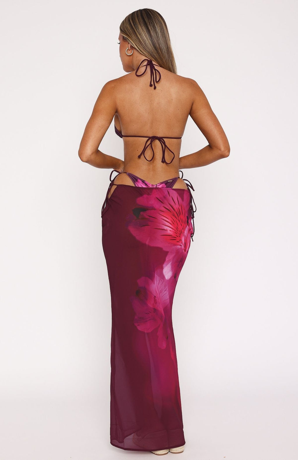 White Fox Luminous Maxi Skirt Berry Lush