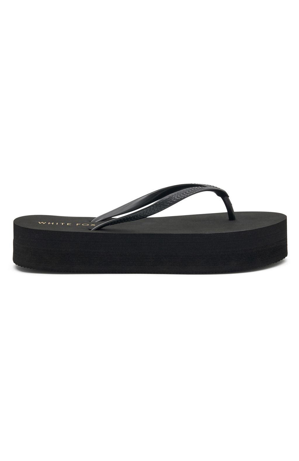 White Fox Melody Platform Thong Sandals Black