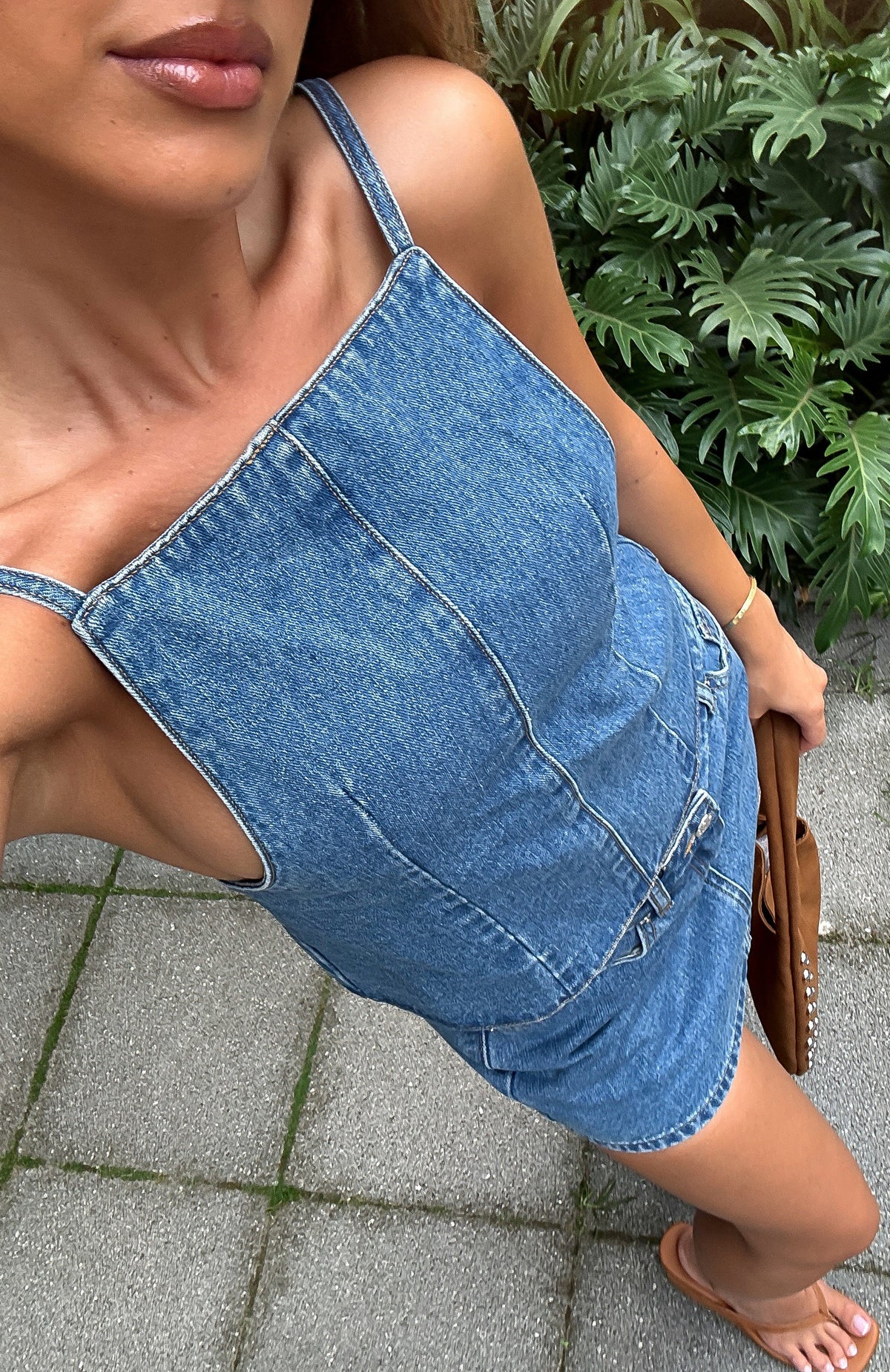 White Fox Happiness Is Key Denim Top Admiral Blue