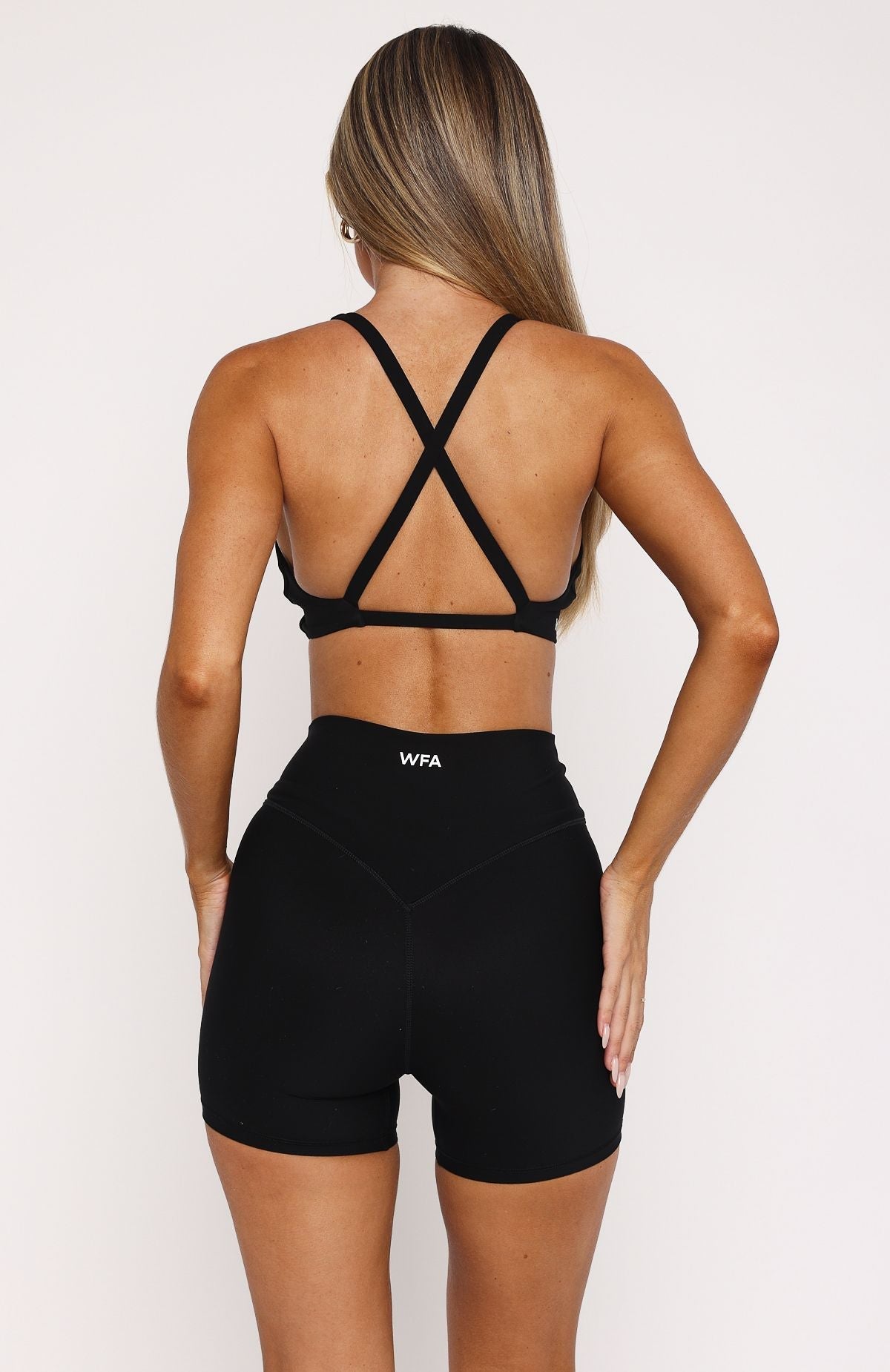 White Fox Keep Up High Waisted Shorts 4" Black